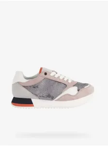 Old Pink-Grey Women's Sneakers with Suede Details Geox Doralea - Women #1610467