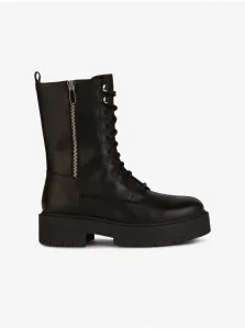Women's Black Leather Boots Geox Spherica - Women