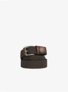 Dark Brown Men's Belt with Geox Leather Details - Men