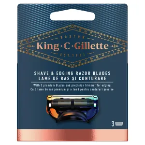 Gillette Testina di ricambio King (Shave & Edging Razor Blades) 3 pz