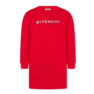 Givenchy Girls Logo Print Dress Red - 10Y RED