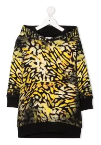 Kids Givenchy Dress In Sweatshirt With Hood and Animalier Print - 6Y MULTICOLOUR