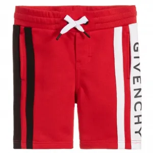 Givenchy Boys Bermuda Logo Shorts - 6Y RED