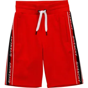 Givenchy Boys Side Logo Shorts Red - RED 4Y