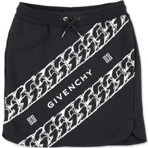 Givenchy Girls Chain Print Skirt Black - 10Y Black