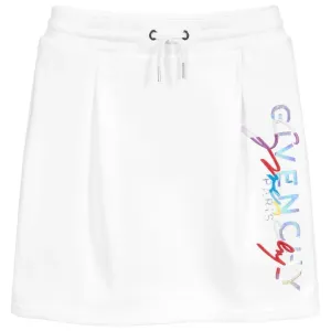 Givenchy Girls Logo Print Skirt White - 10Y WHITE