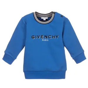 Givenchy Boys Cotton Logo Sweatshirt Blue - 3Y Blue