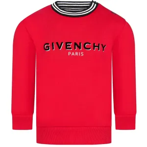 Givenchy Boys Cotton Logo Sweatshirt Red - 12M RED