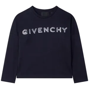 Givenchy Girls Swarovski T-shirt Black - 4Y BLACK