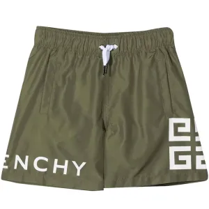 Givenchy Boys Logo Swim-Shorts Khaki - 10Y KHAKI