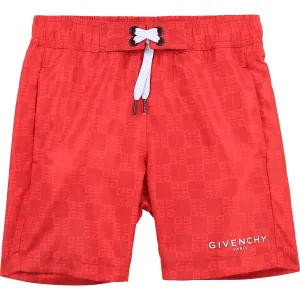 Givenchy Boys Logo Swimshorts Red - RED 10Y