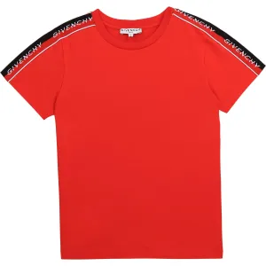 Givenchy Boys Cotton T-Shirt Red - RED 8Y