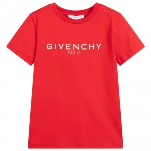 Givenchy Boys Logo Print T-Shirt Red - 5Y RED