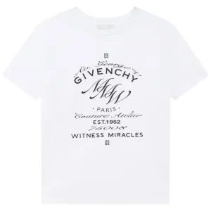 Givenchy Boys Multi Logo T Shirt White - 14Y White