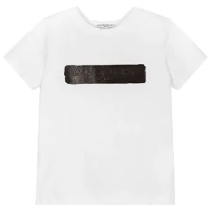 Givenchy Boys Paint Logo T-Shirt White - 10Y WHITE