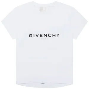 Givenchy Girls Reverse Logo T-shirt White - 4Y WHITE
