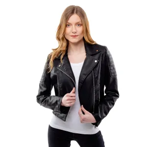 Women's Leatherette Jacket GLANO - Black #2212603