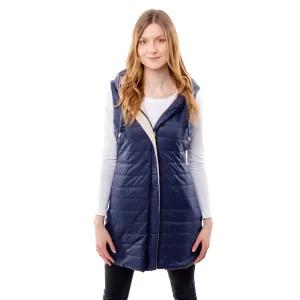 Women's quilted double-sided vest GLANO - dark blue #2004834