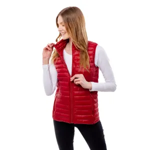 Women's quilted vest GLANO - dark red