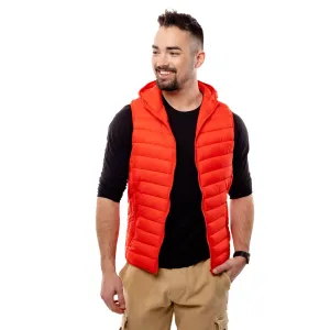 Men's Quilted Vest with Hood GLANO - Red