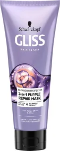 Gliss Kur Maschera rigenerante per capelli biondi Blonde Perfector (2-in-1 Purple Mask) 200 ml