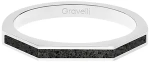 Gravelli Anello in acciaio con cemento One Three Side acciaio/antracite GJRWSSA123 53 mm
