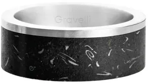 Gravelli Elegante anello in cemento Edge Fragments Edition acciaio/antracite GJRUFSA002 50 mm