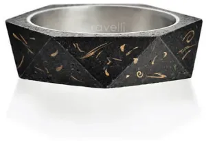 Gravelli Moderno anello in cemento Cubist Fragments Edition rame/antracite GJRUFCA005 50 mm
