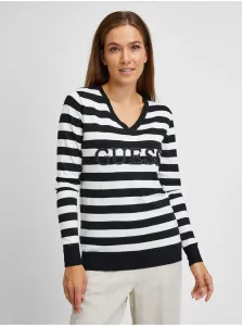 Black and White Ladies Striped Light Sweater Guess Anne - Women