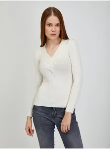 Cream Women's Ribbed Sweater Guess Ines - Women #1798650