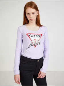 Light purple Ladies T-shirt with print Guess - Women