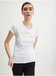 White Women's T-Shirt Guess Flame - Women