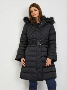 Guess Black Down Winter Coat with Detachable Hood and Fur Gu - Ladies #903945