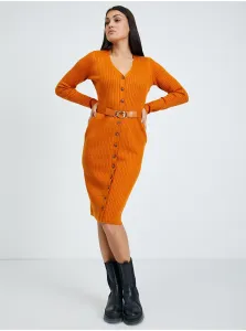 Orange Sheath Sweater Dress Guess Lena - Women #1666078
