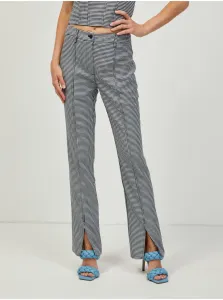 Black Ladies Checkered Trousers Guess Audrey - Ladies #903032