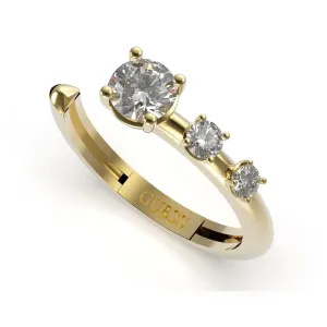 Guess Elegante anello aperto con zirconi Sunburst JUBR01408JWYG 52 mm