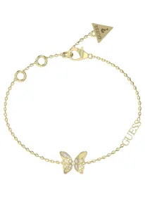 Guess Elegante bracciale placcato oro con farfalla Chrysalis JUBB04110JWYG 18,5 cm