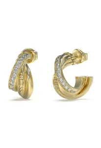 Guess Eleganti orecchini placcati in oro con zirconi Perfect JUBE04066JWYGT/U