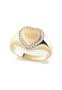 Guess Romantico anello placcato in oro Fine Heart JUBR01430JWYG 54 mm