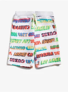 White Boys Shorts with Guess print - unisex