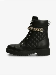 Black Women's Ankle Boots with Guess Decorative Details - Women