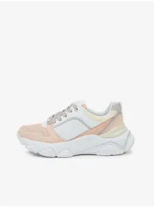 White-pink women's sneakers on the Guess platform - Women #898653