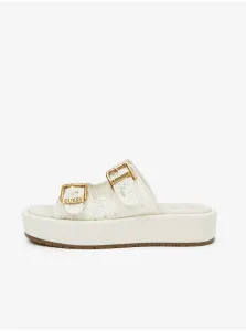 White women's slippers on the Guess platform - Women #145208