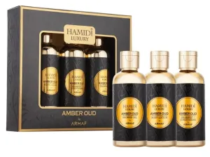Hamidi Luxury Amber Oud - gel doccia 95 ml + lozione corpo 95 ml + shampoo e balsamo (2 in 1) 95 ml