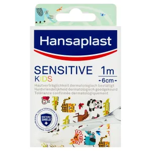 Hansaplast Sensitive Kids Cerotti per bambini per pelli sensibili con vari motivi di animali 1 m x 6 cm