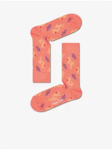 Pink Patterned Socks Happy Socks Flamingo - Women
