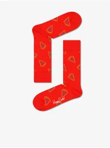 Red Patterned Socks Happy Socks Pizza Slice - Women #781272