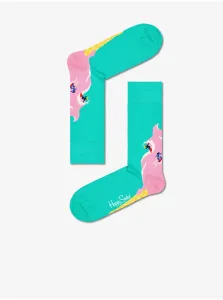 Turquoise Patterned Socks Happy Socks Surfs Up - Women