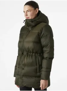 Khaki women's winter quilted down jacket HELLY HANSEN W ESSENCE - Women #3040040