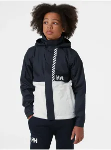 White-blue children's waterproof jacket with hood HELLY HANSEN - unisex #1101103